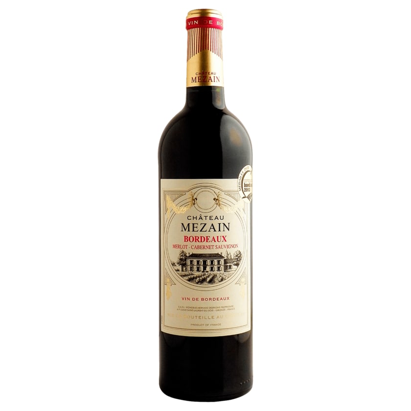 Château Mezain Rotwein Bordeaux Merlot Cabernet Sauvignon Vin de Bordeaux trocken 0,75l